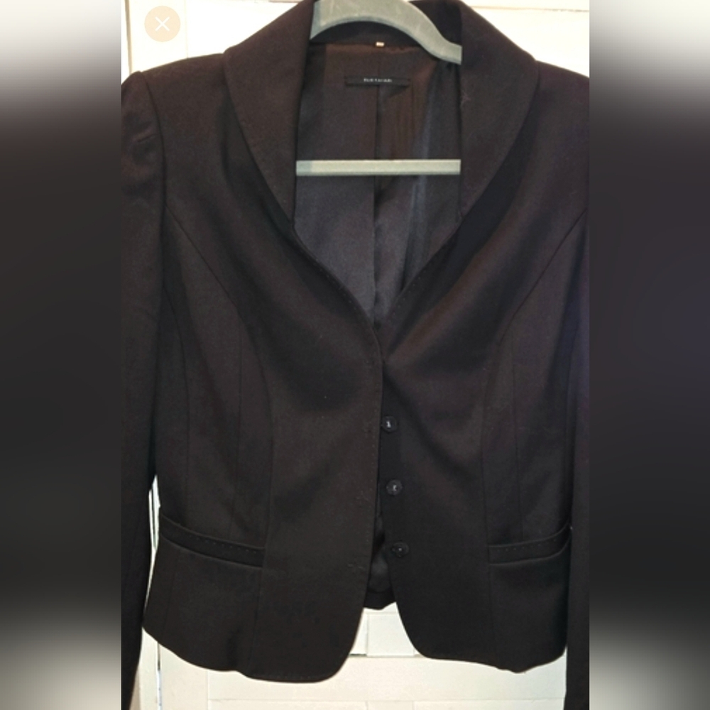 Elie Tahari  Size 4 Classic Dark Choclate  Snap Button  Women's Blazer Nwot